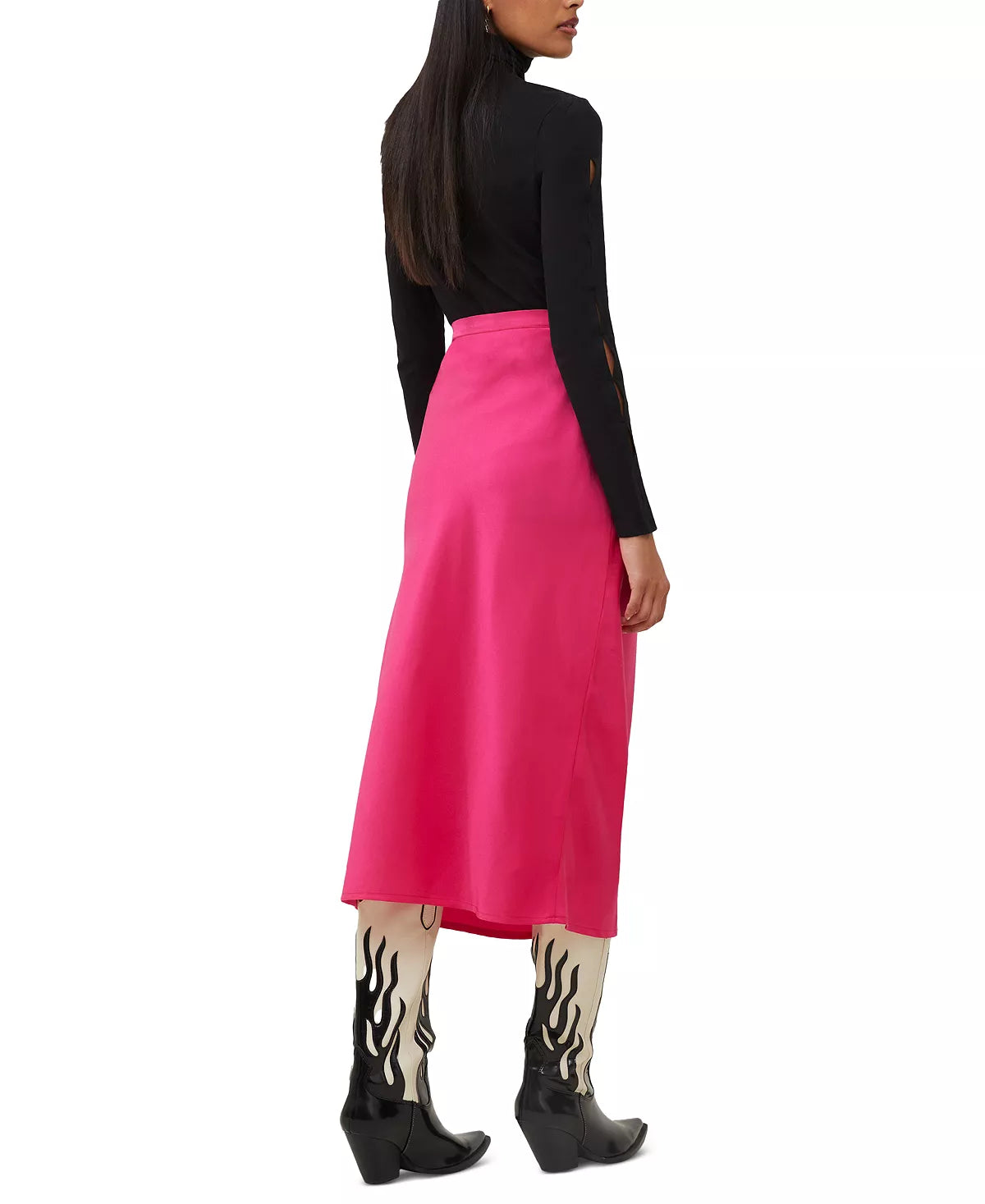 Satin Slip Midi Skirt