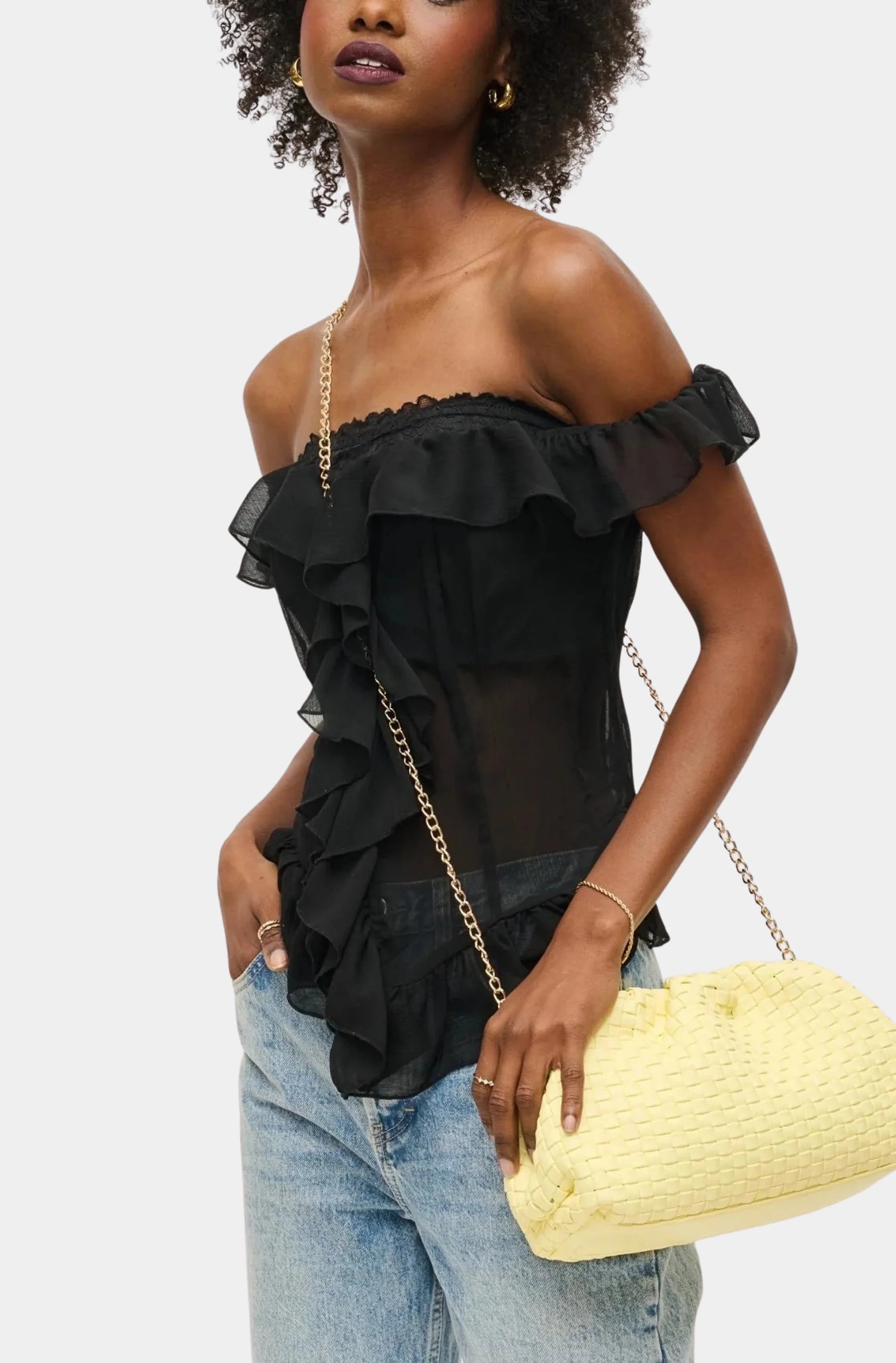 Tate Woven Frame Clutch