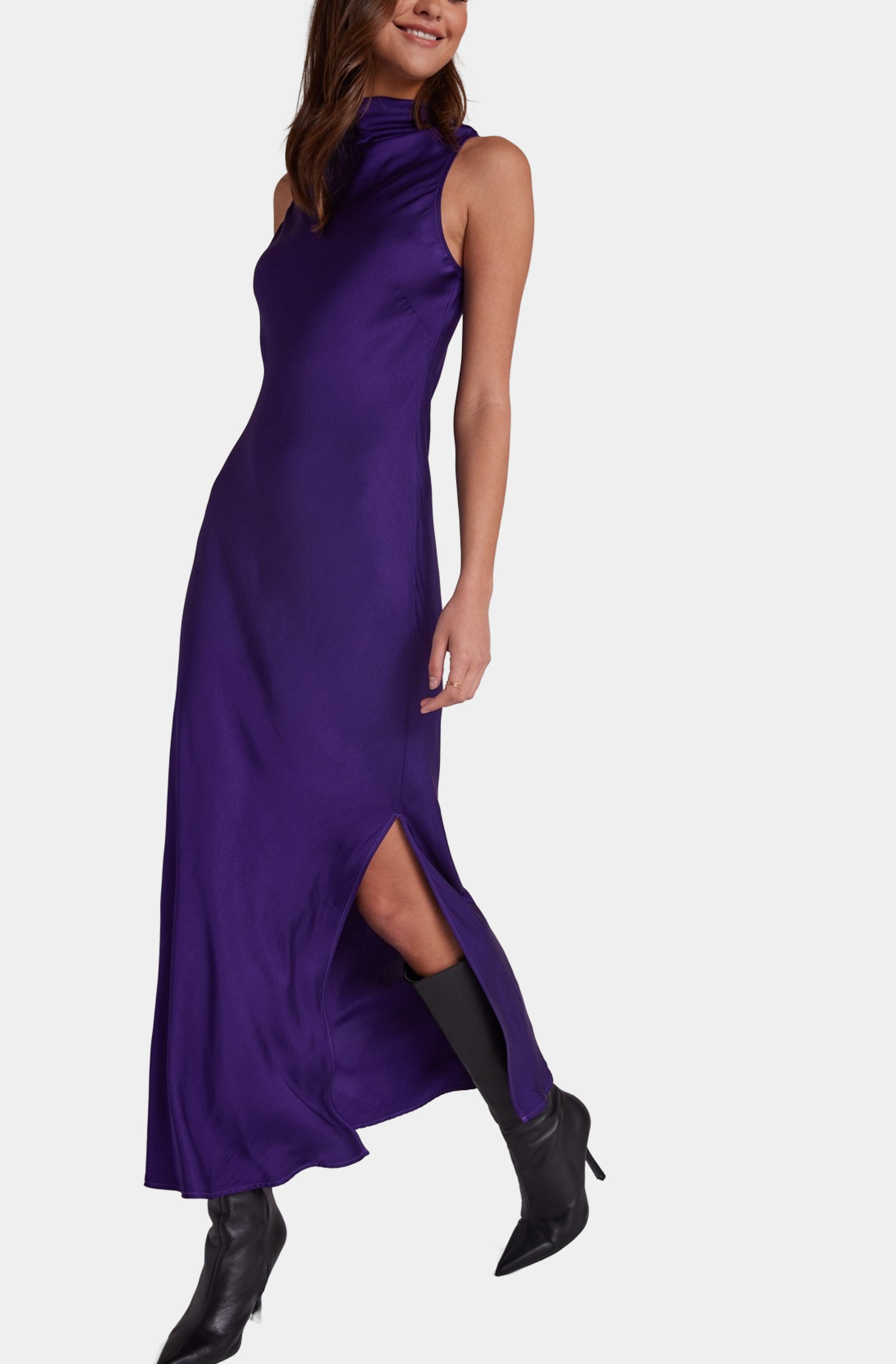 Mock Neck Halter Dress