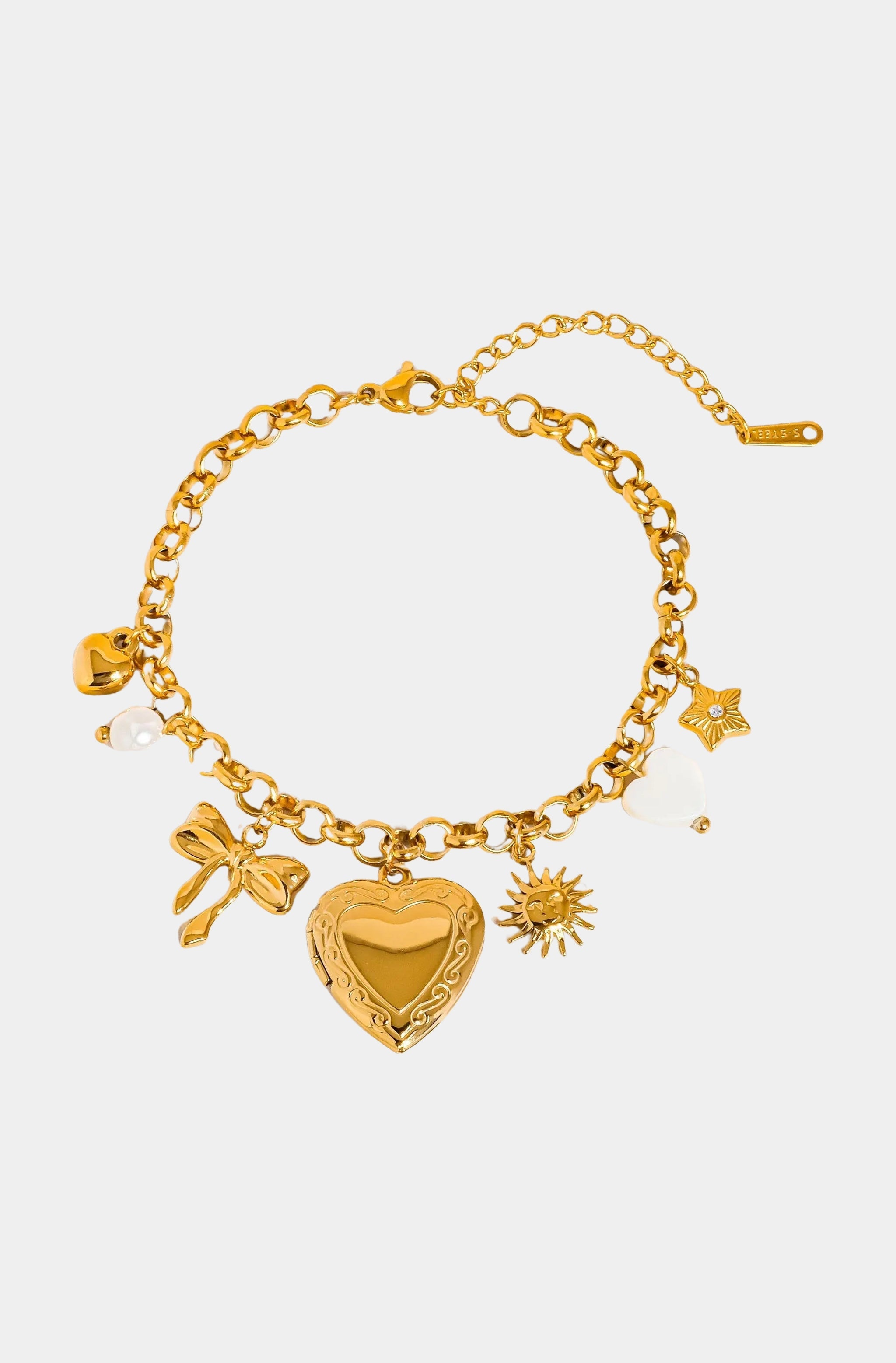 Eydn Heart Locket Charm Bracelet