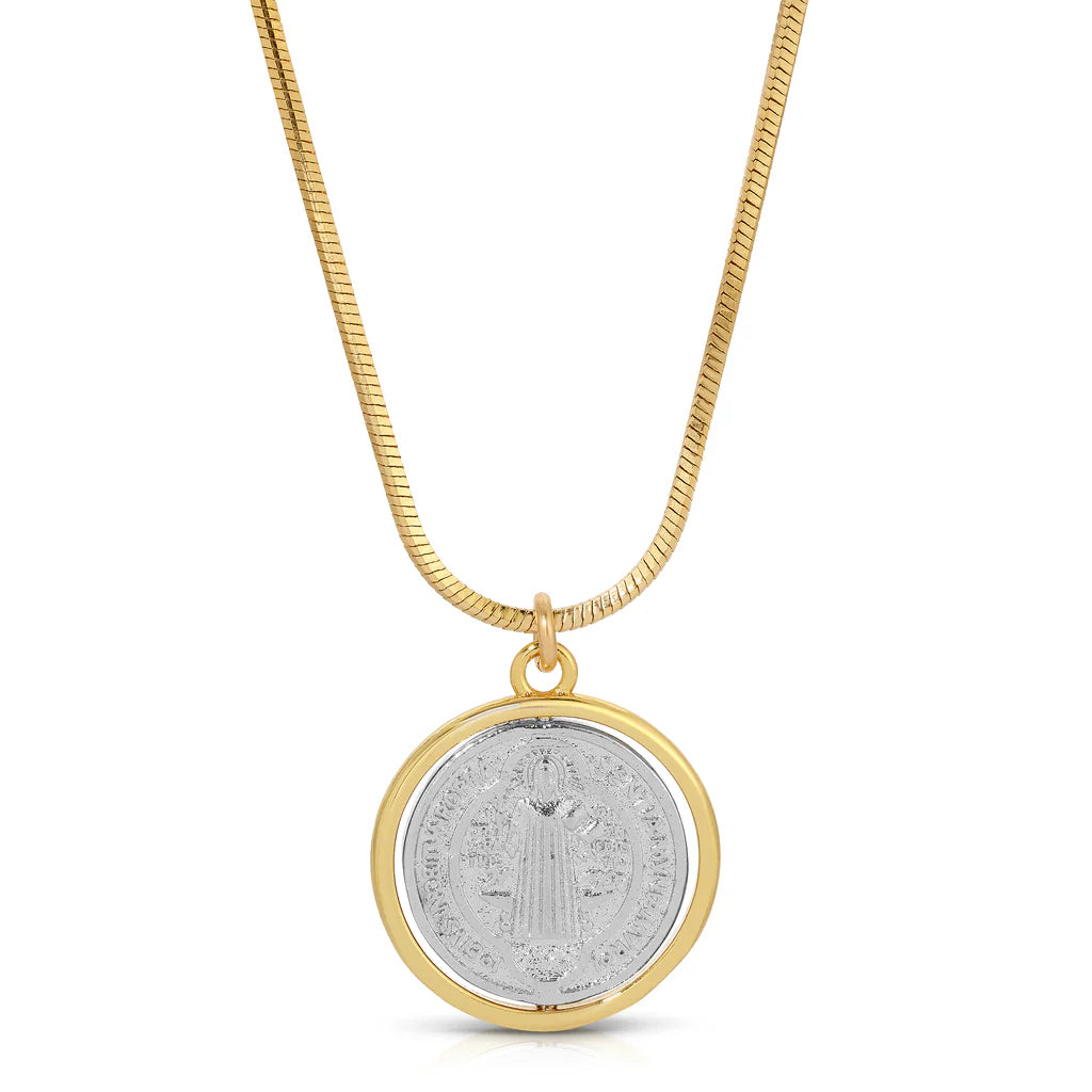 Saint Benedict Swivel Coin Necklace