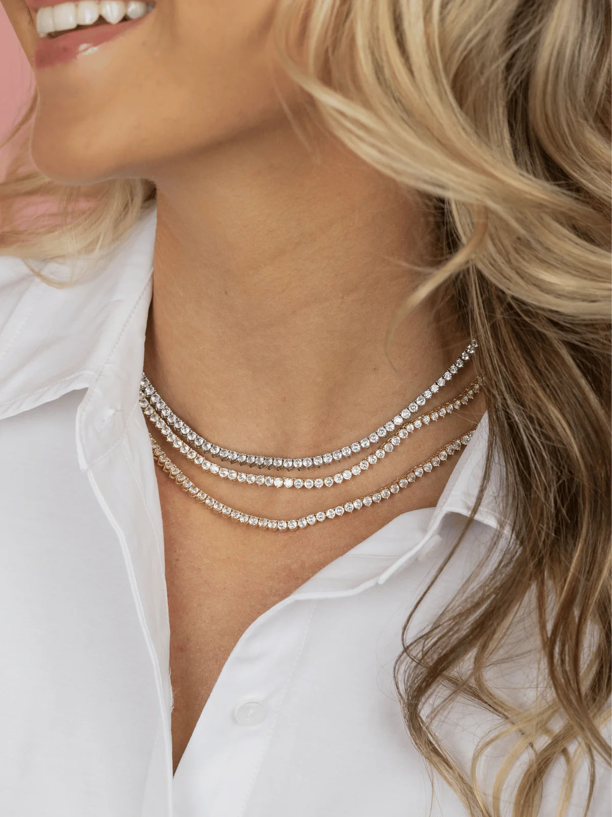 Graduated CZ Tennis Necklace