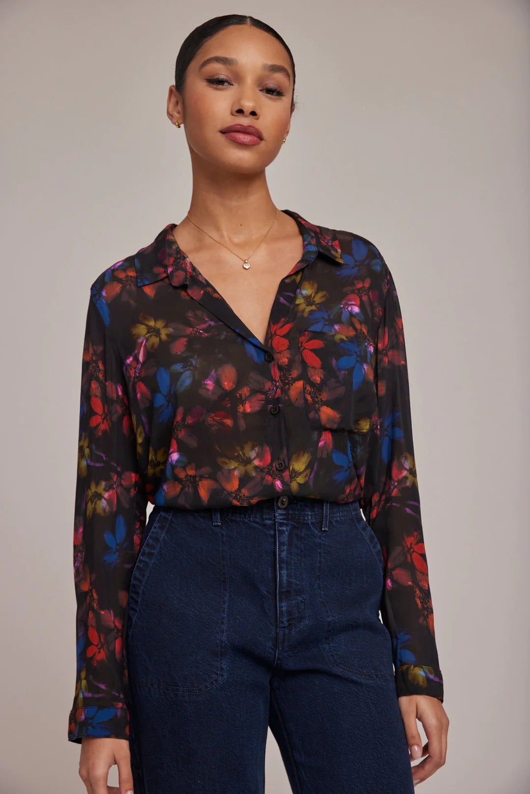 Rounded Button Down Shirt