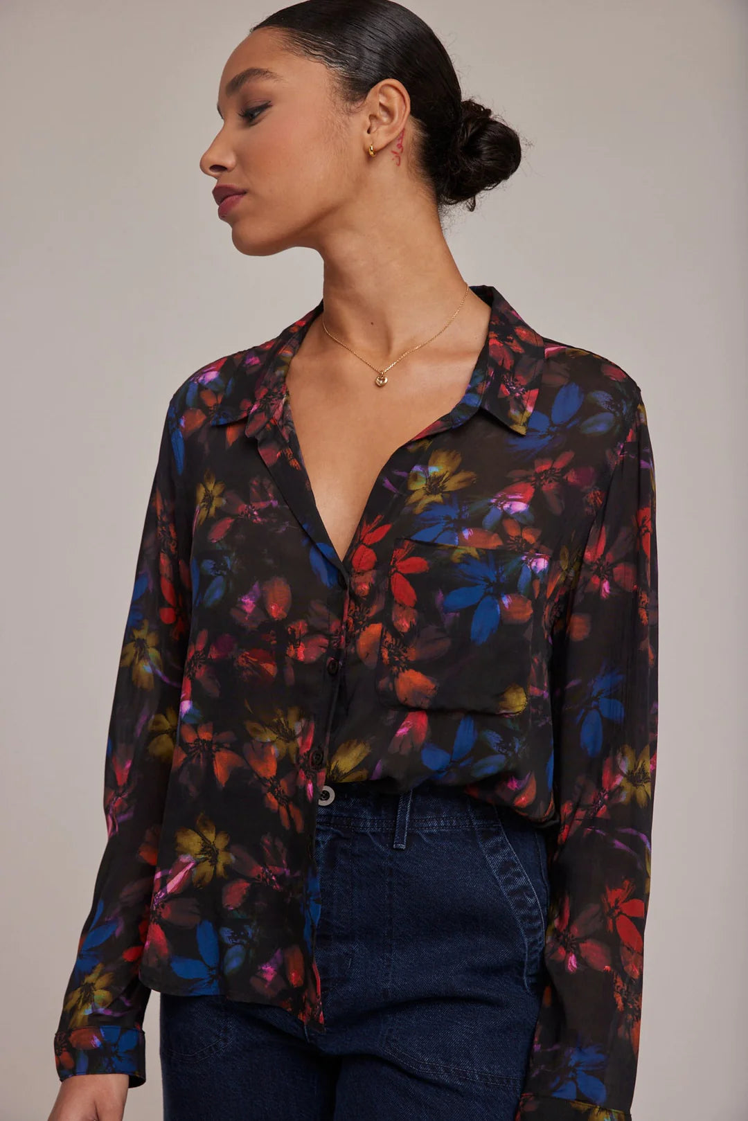Rounded Button Down Shirt