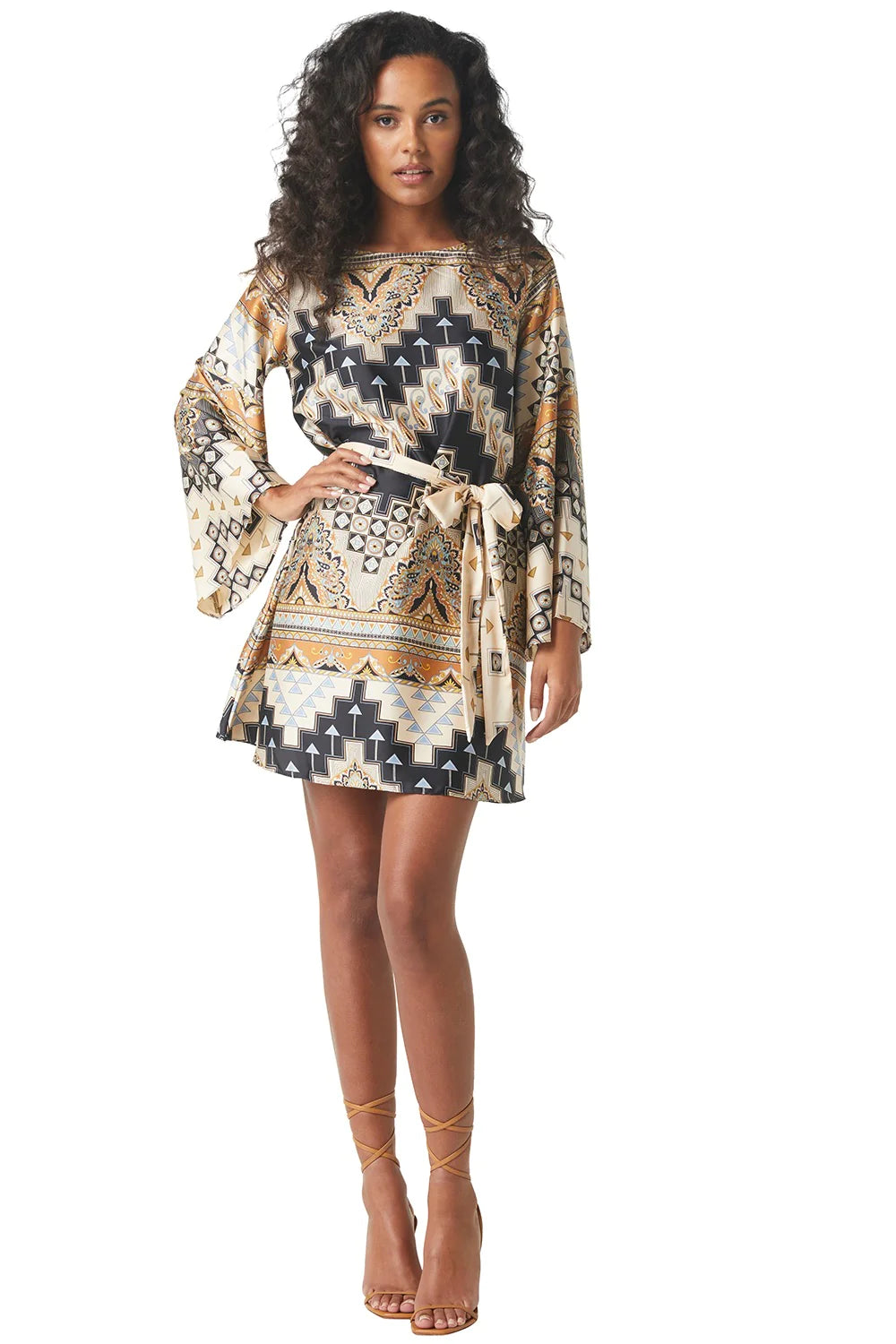 Free people patchwork sales bell sleeve dress