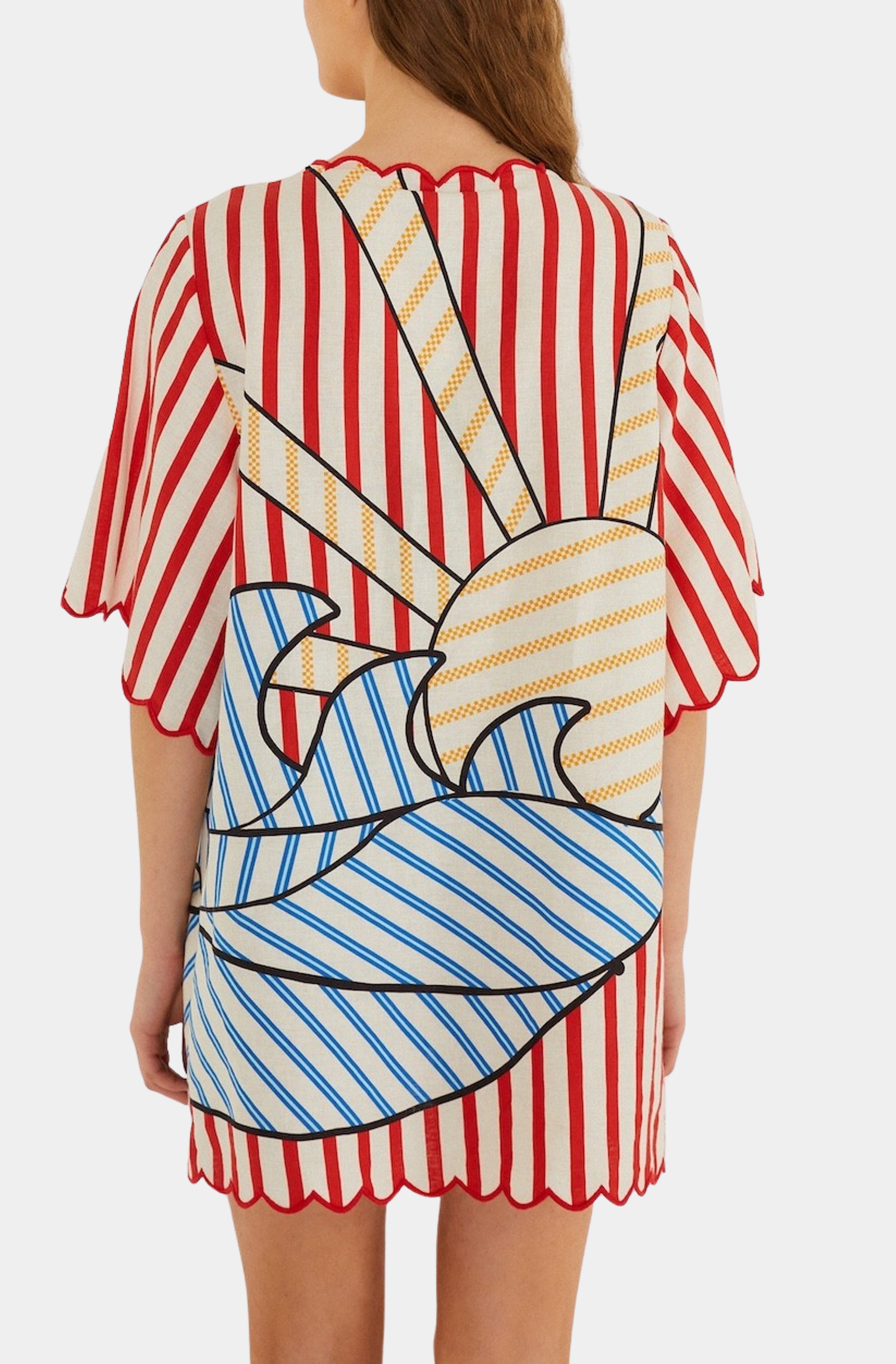 Navy Stripes Off-White Mini Dress