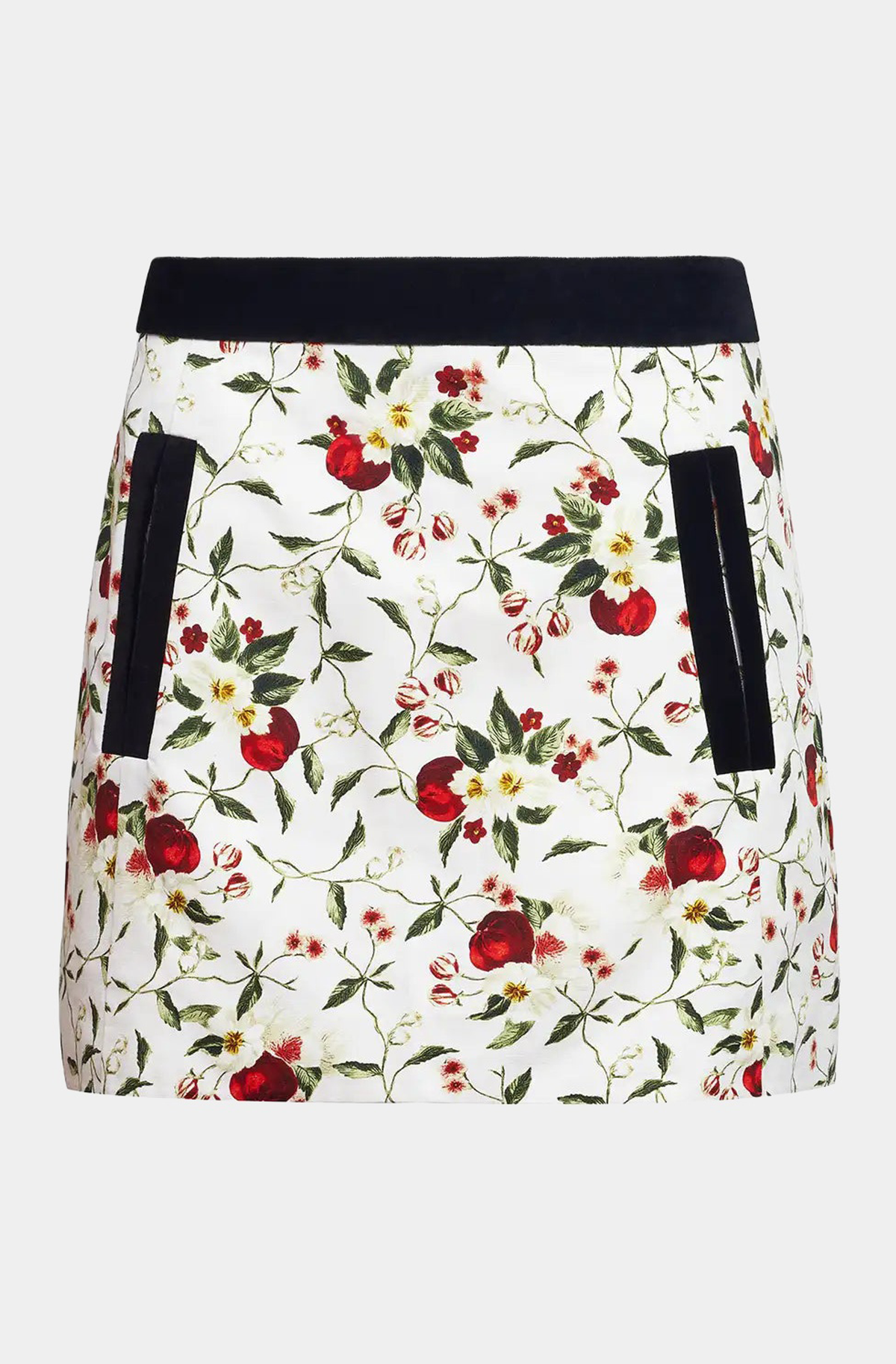 India Mini Skirt in Camella Ivory — front view