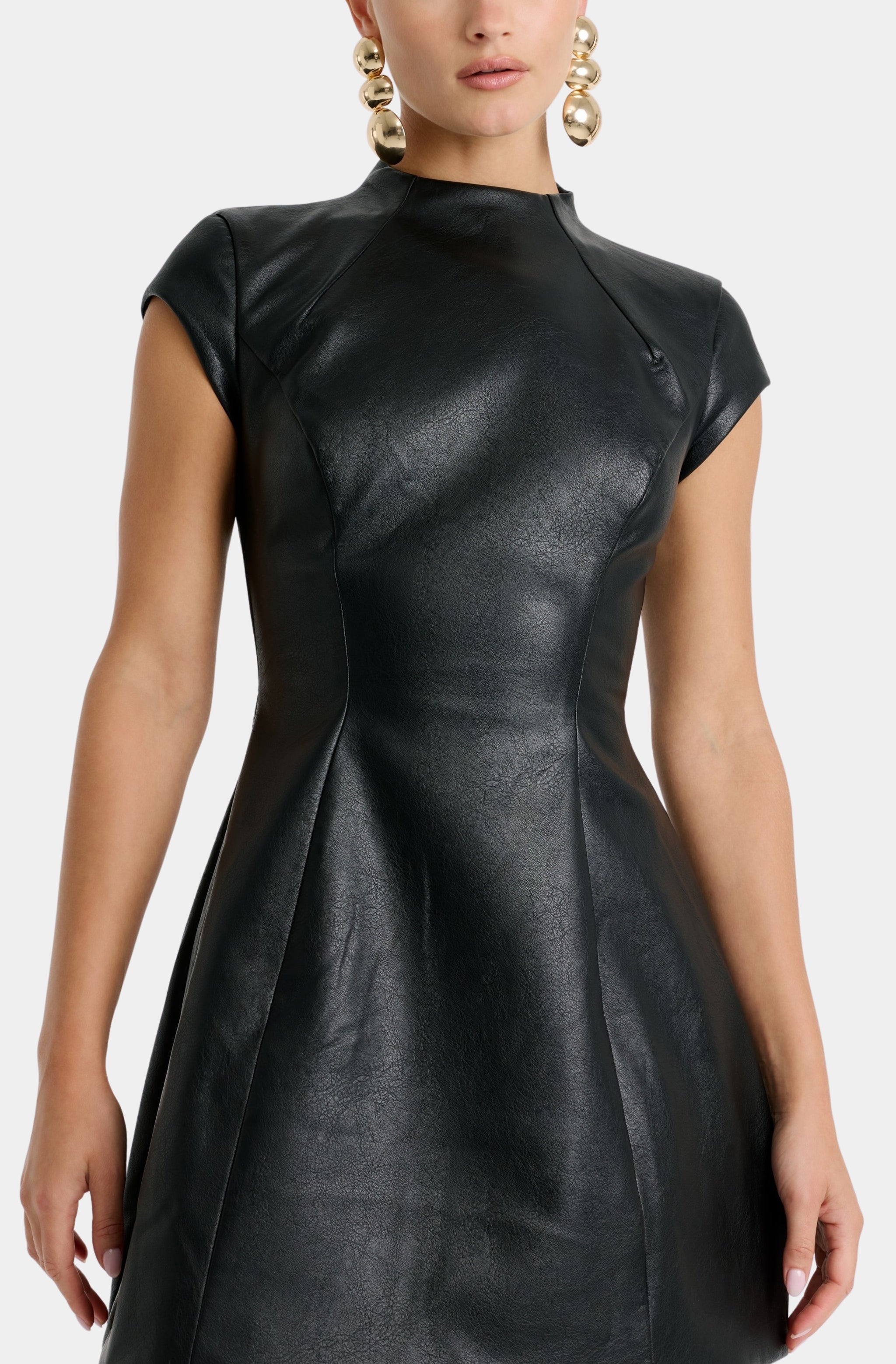 Delphi Vegan Leather Mini Dress
