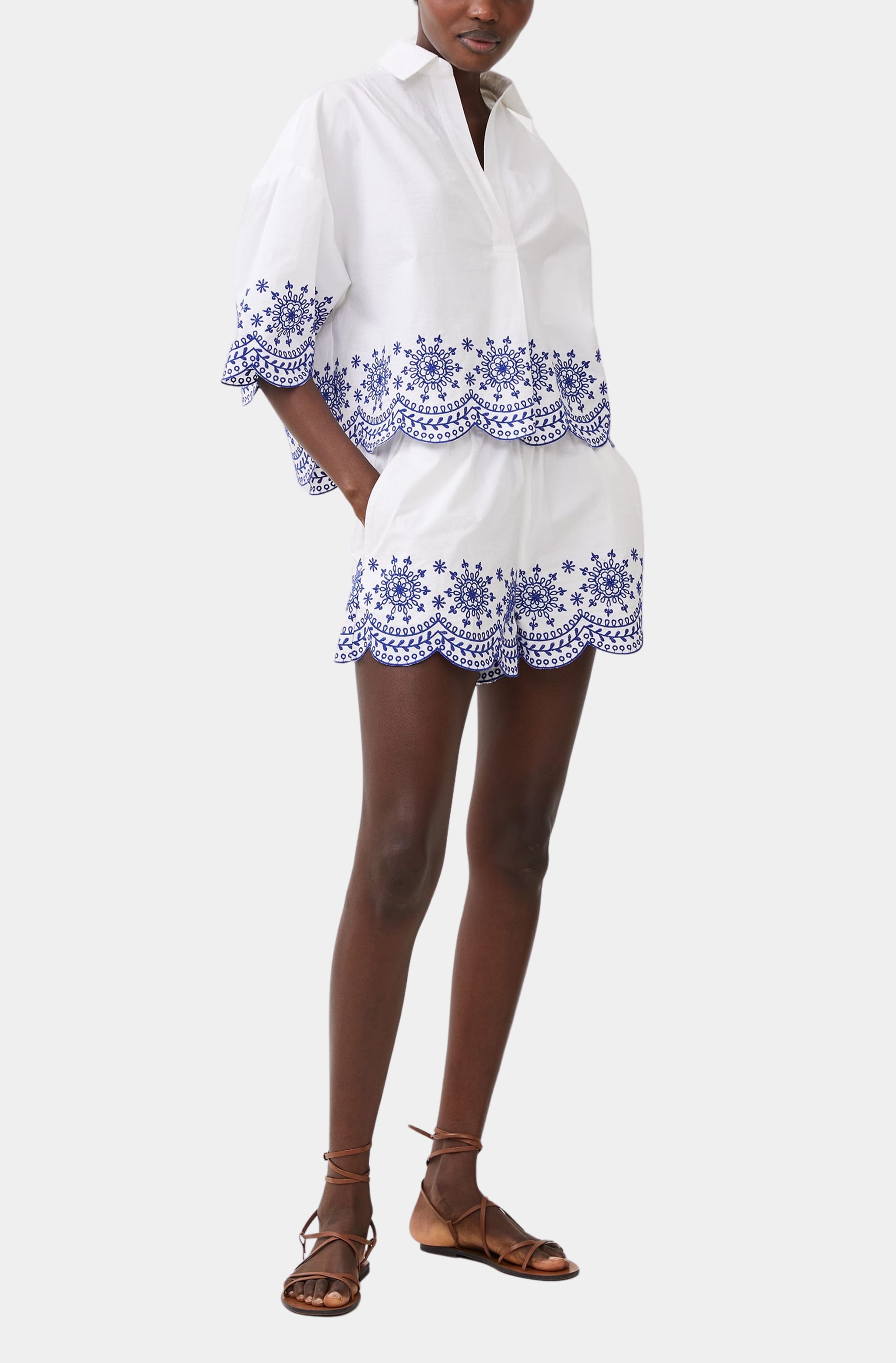 Alissa Cotton Embroidered Shorts