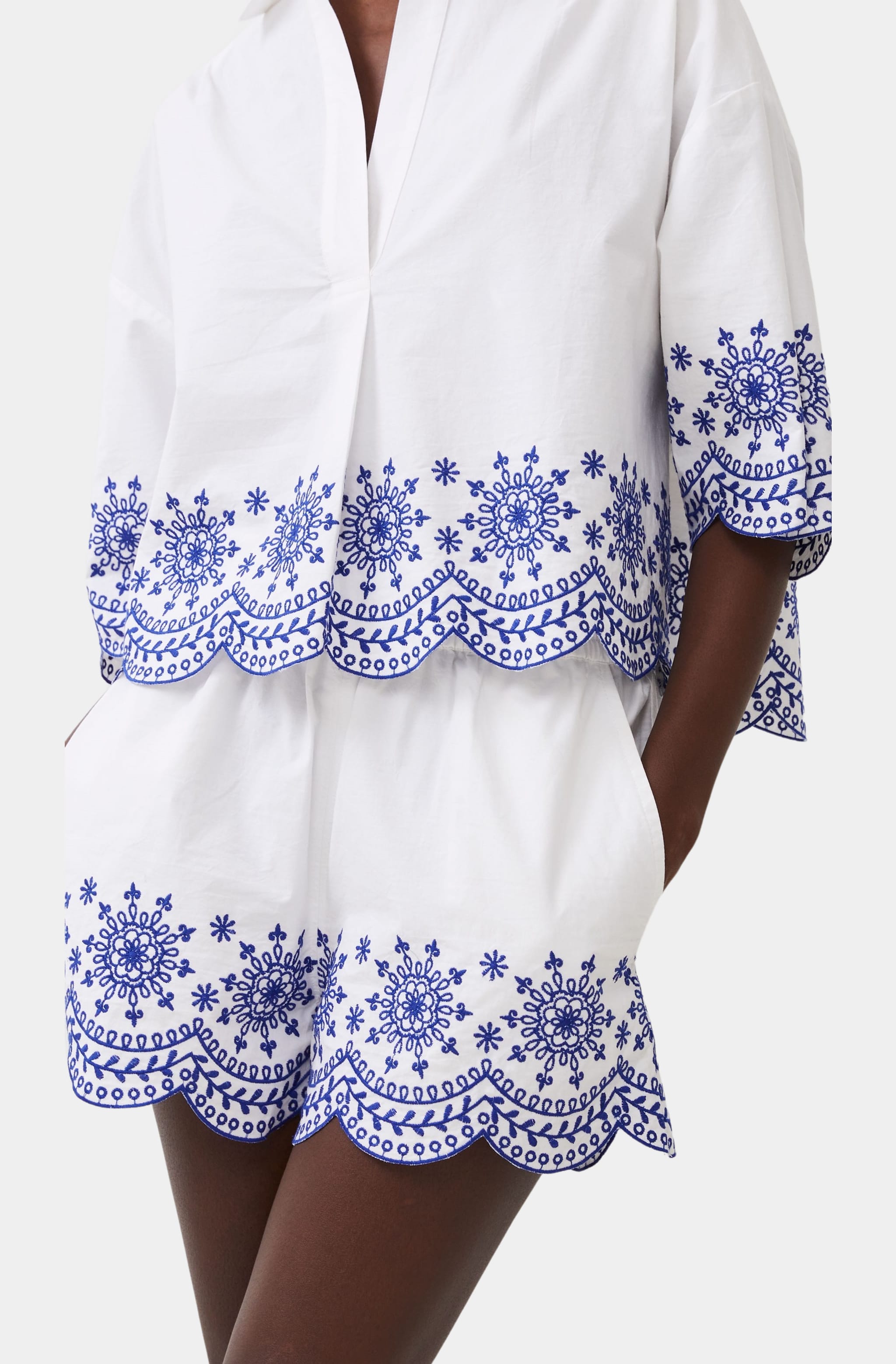 Alissa Cotton Embroidered Shorts