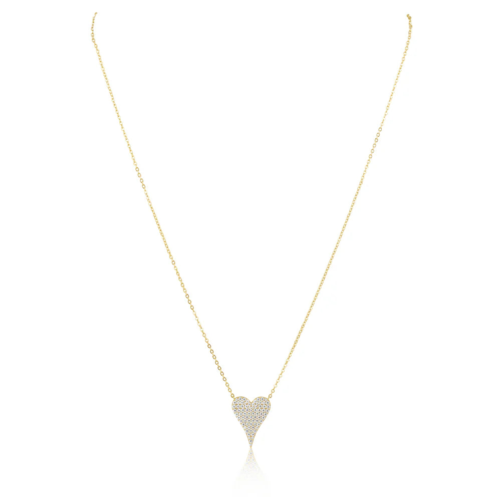 Sara Pave Heart Necklace