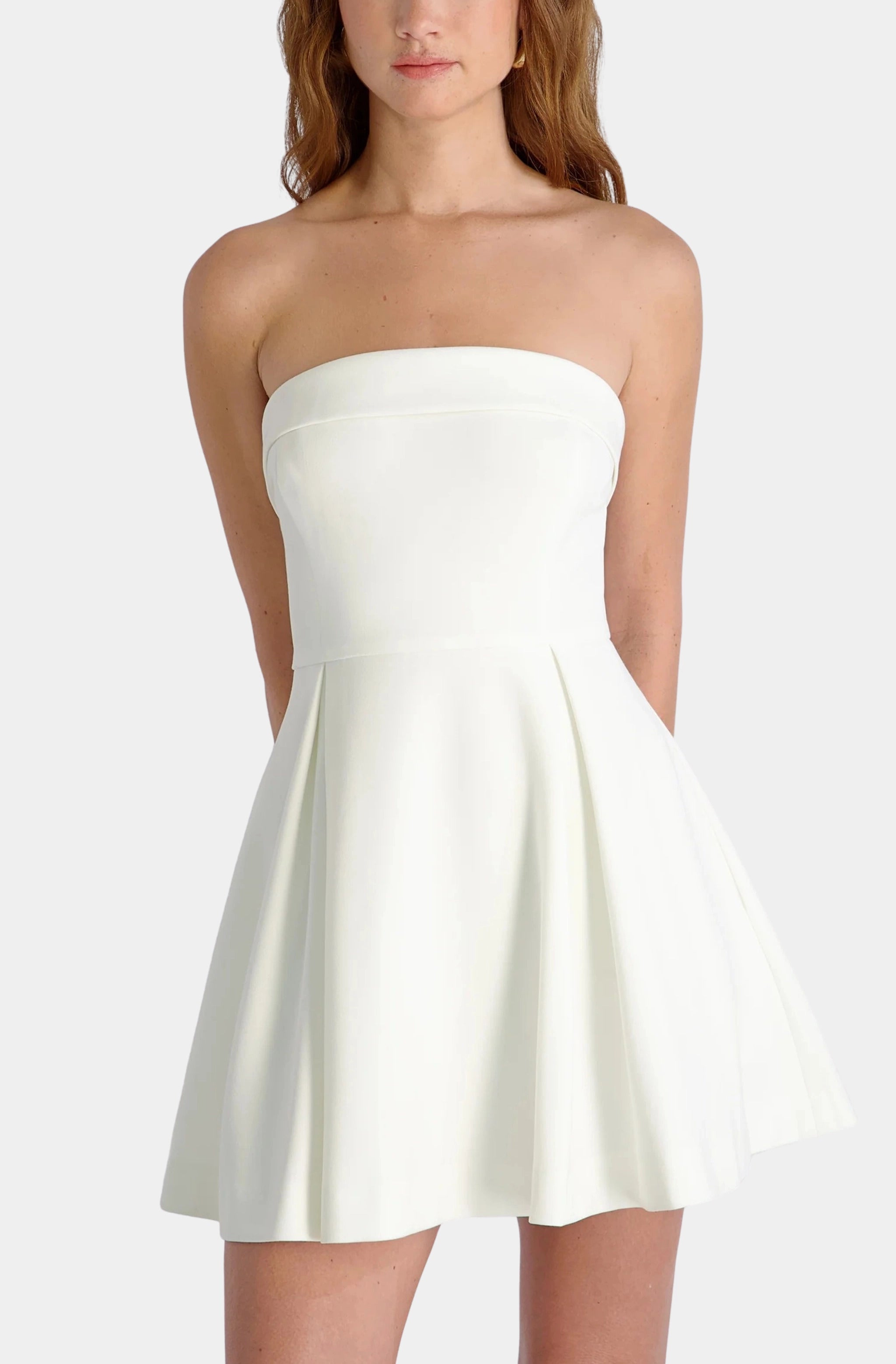 Whisper Foldover Pleat Mini Dress
