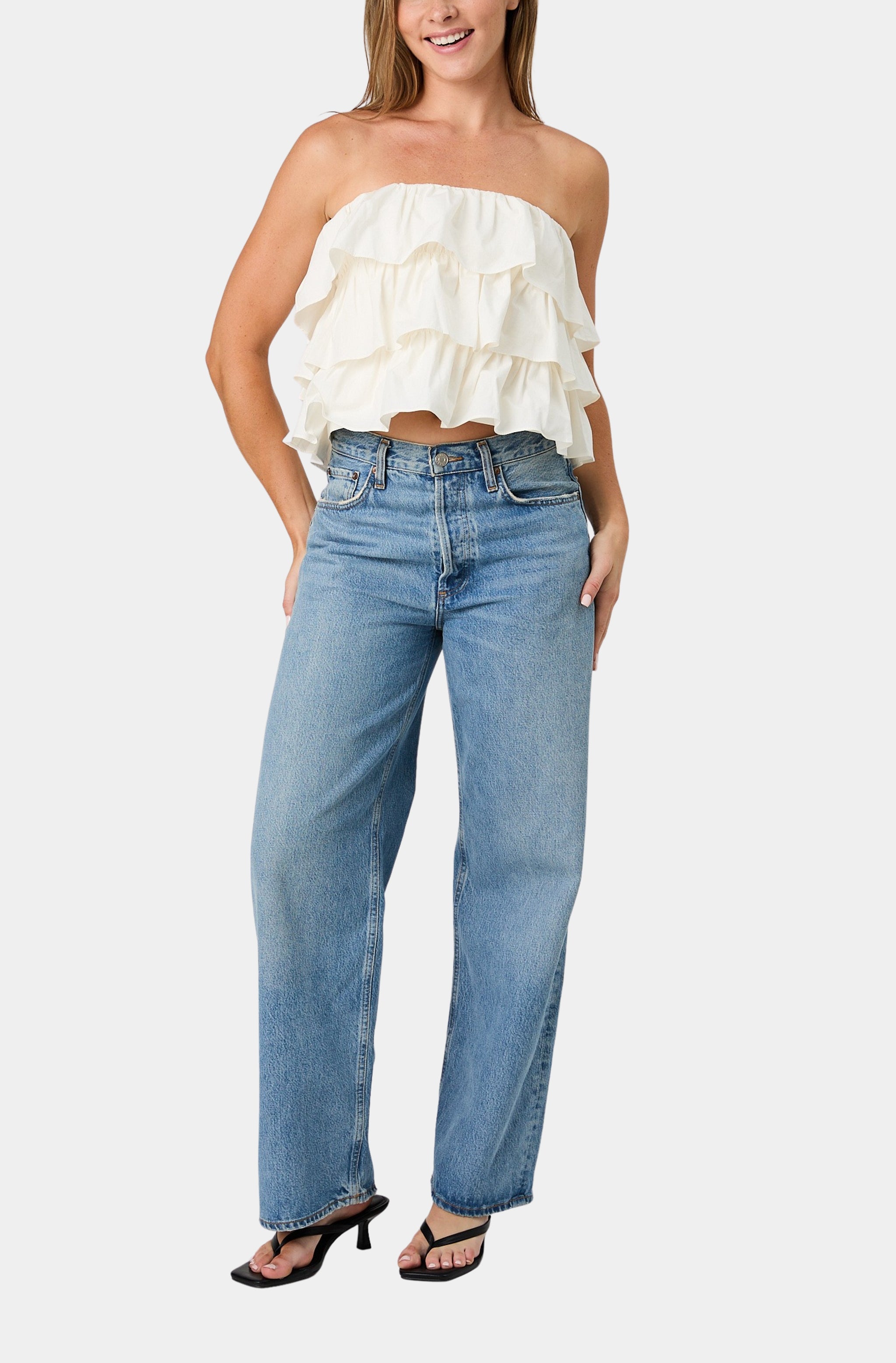Aimee Cotton Strapless Top