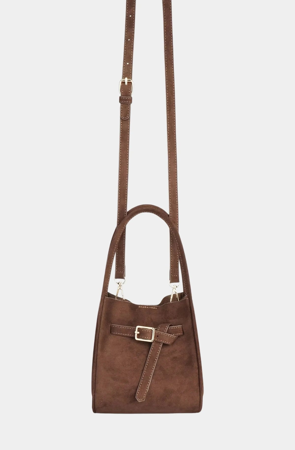 Hollace Mini Tote Faux Suede Buckle Bag