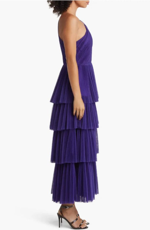 Xala One Shoulder Ruffle Gown