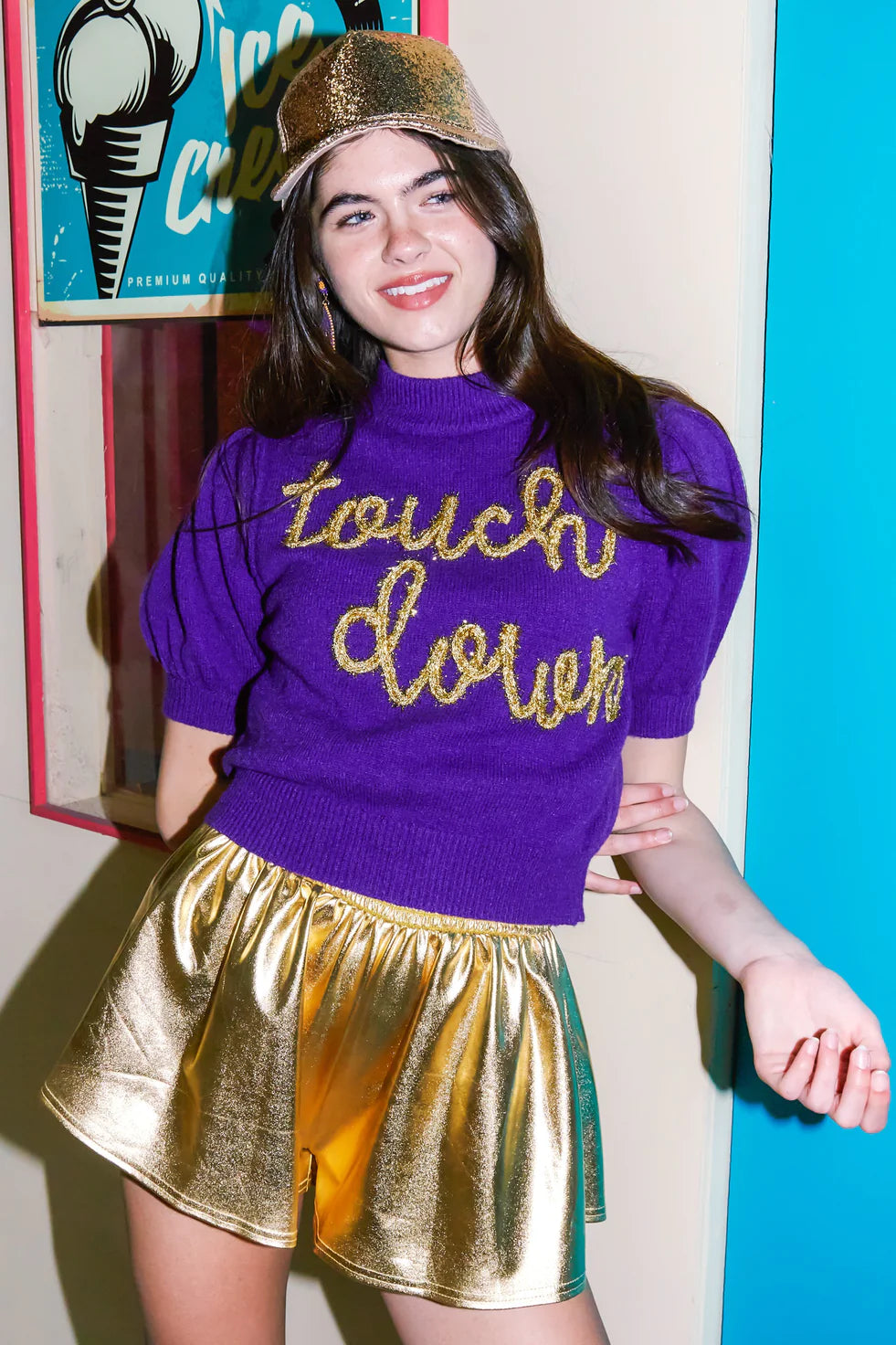 Touchdown Puff Sleeve Sweater