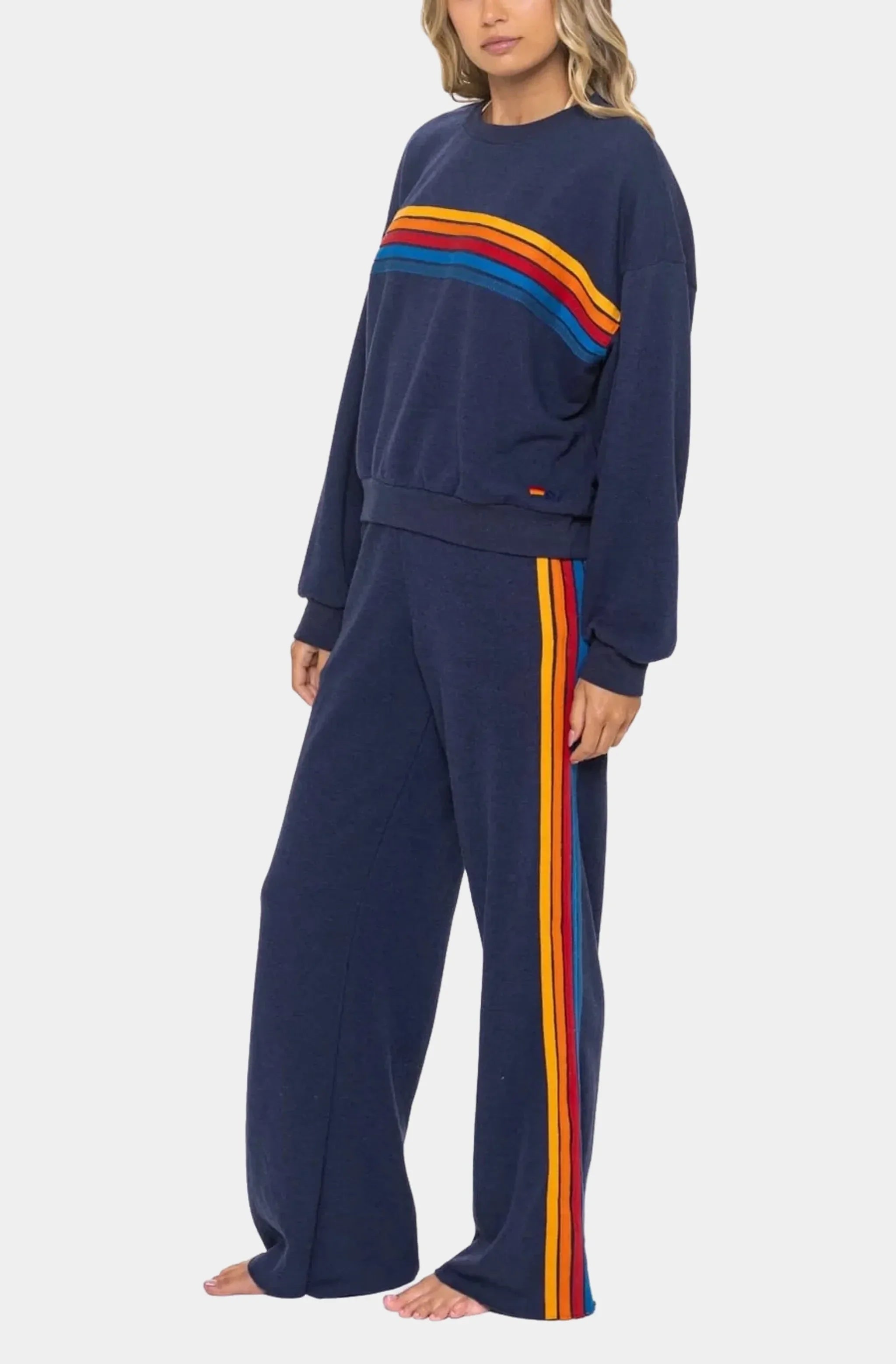 5 Stripe Crew Sweatshirt Relaxed