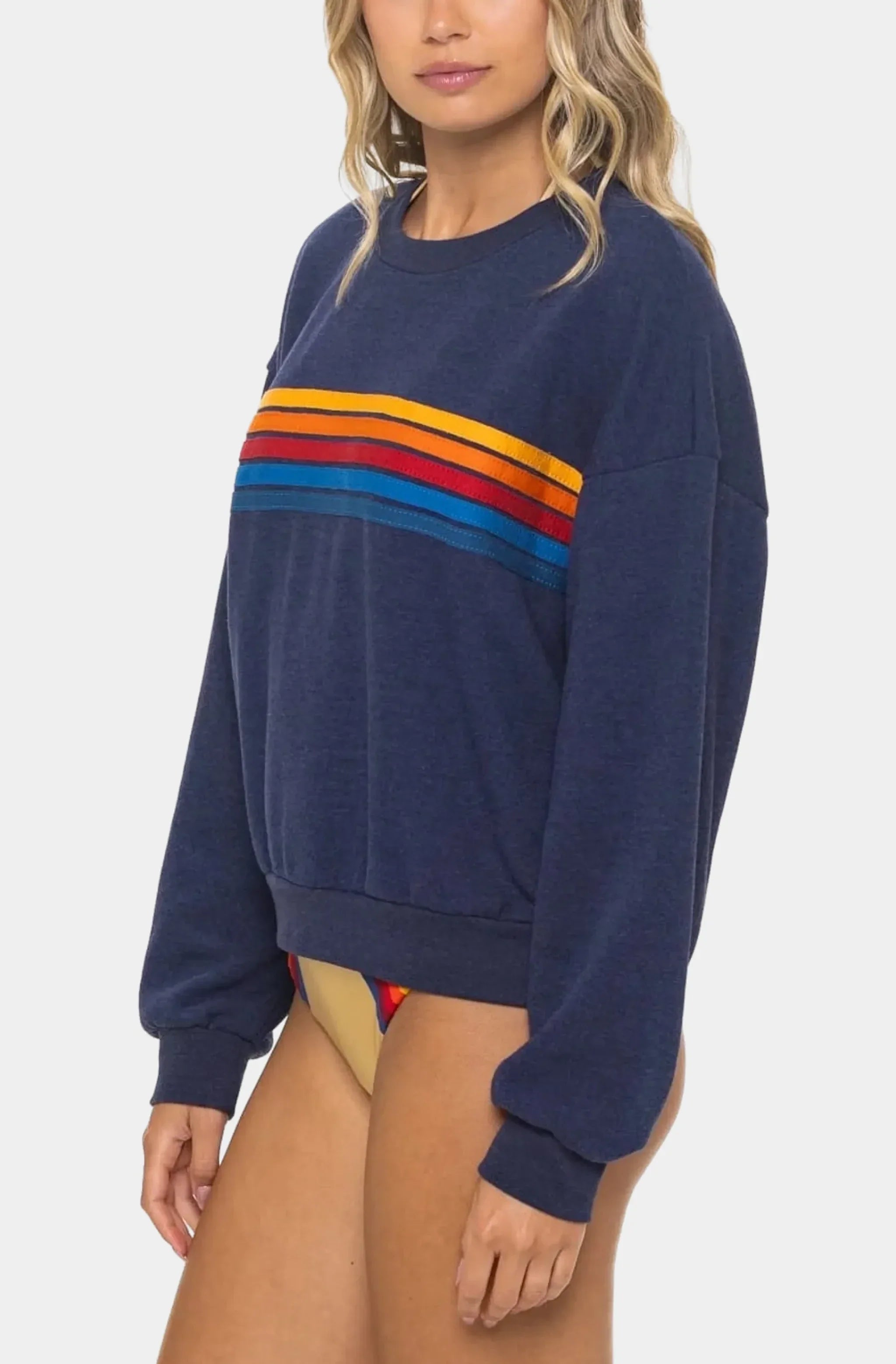 5 Stripe Crew Sweatshirt Relaxed