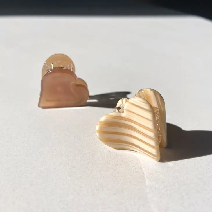 Two Piece Heart Mini Claw Clip Set