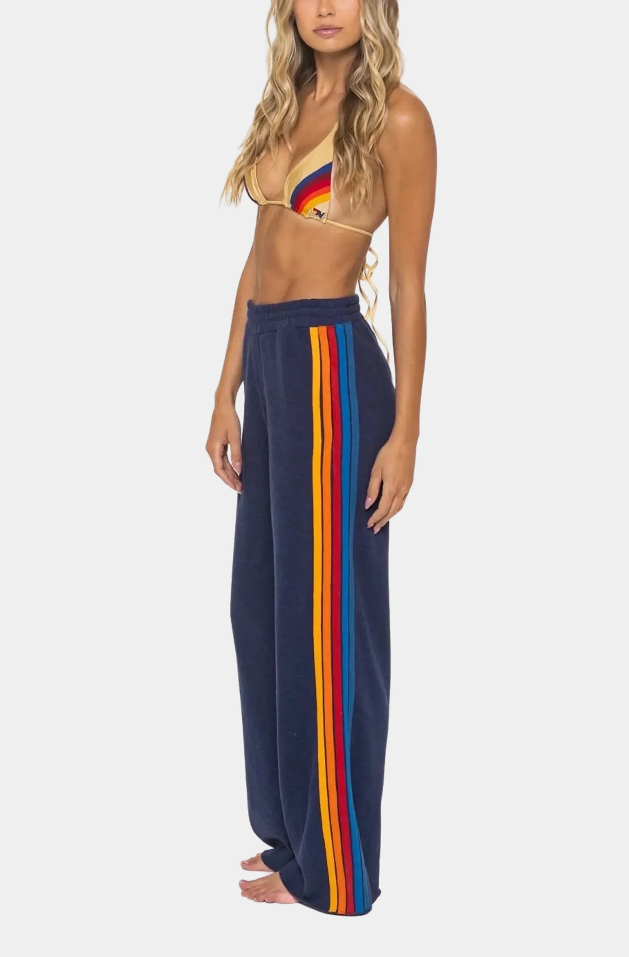 5 Stripe Wide Leg Sweatpant
