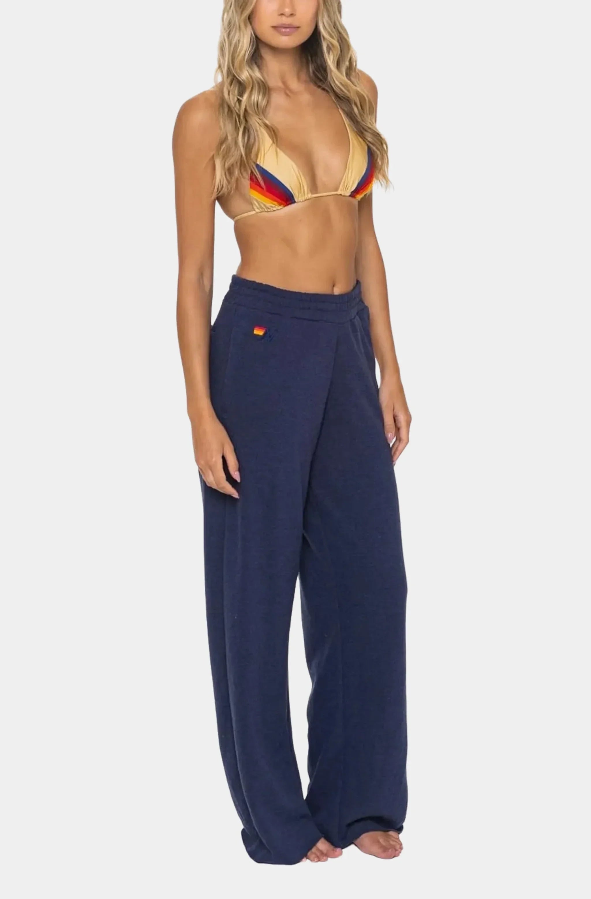 5 Stripe Wide Leg Sweatpant