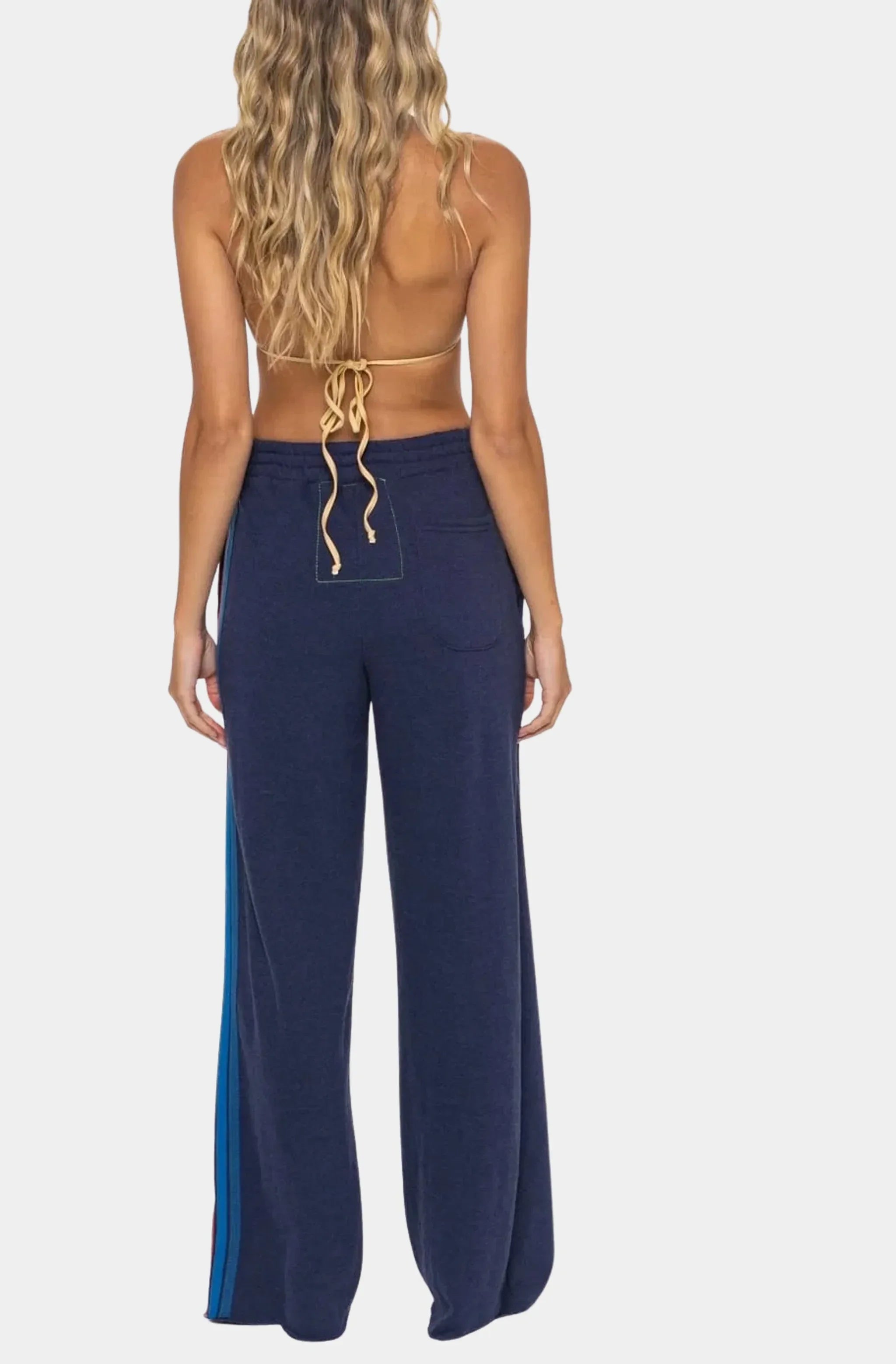 5 Stripe Wide Leg Sweatpant