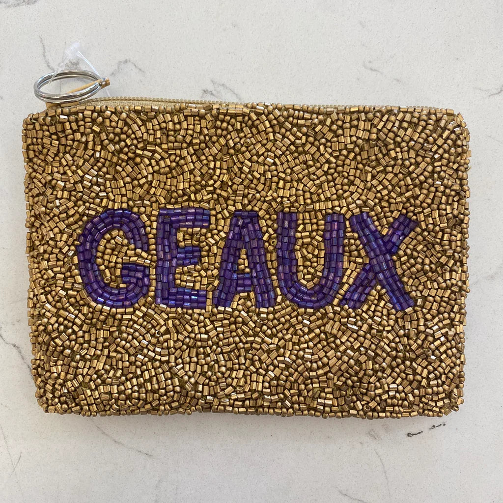 Beaded Game Day Coin Purse