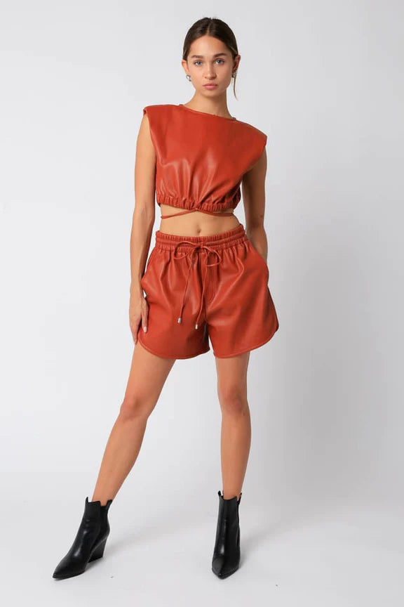 Clay Leather Shorts