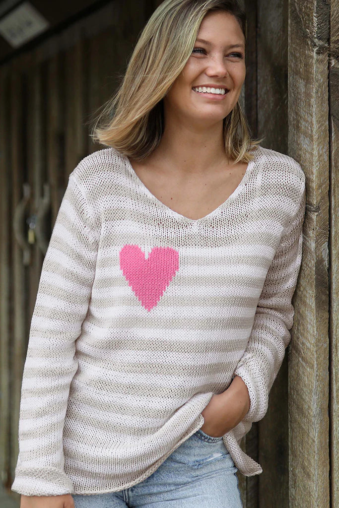 Eloise Heart V-Neck Sweater
