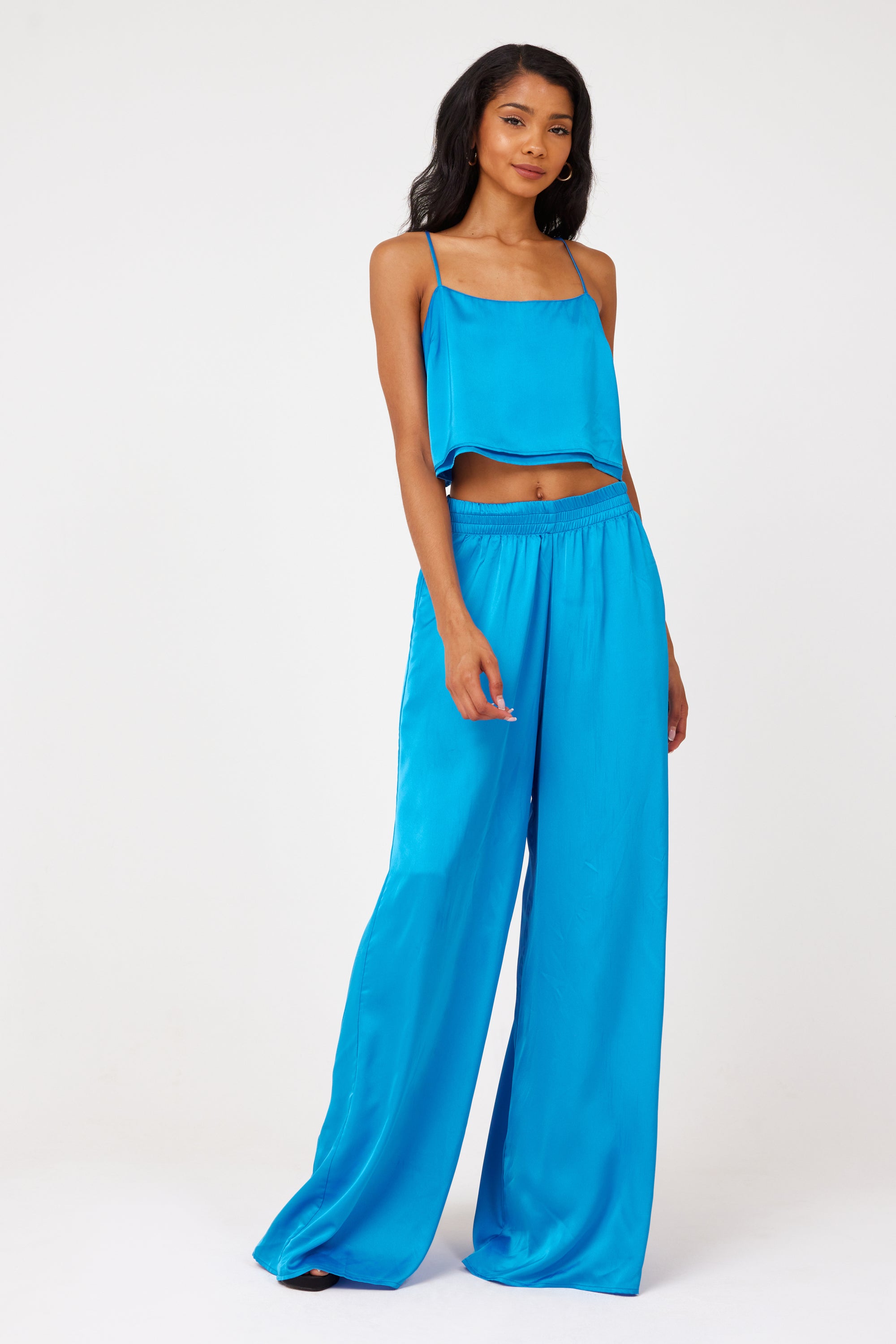 Irwin Pants Blue Luxe Satin
