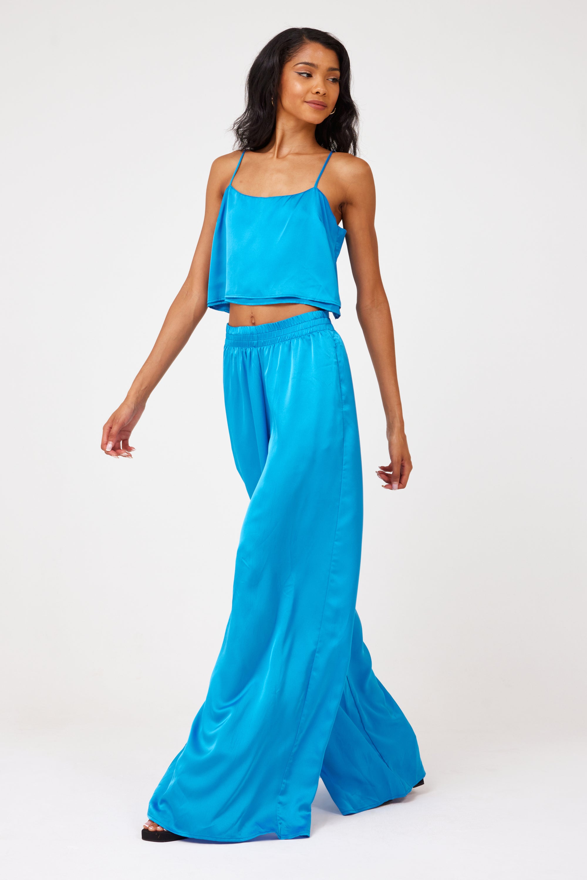 Irwin Pants Blue Luxe Satin