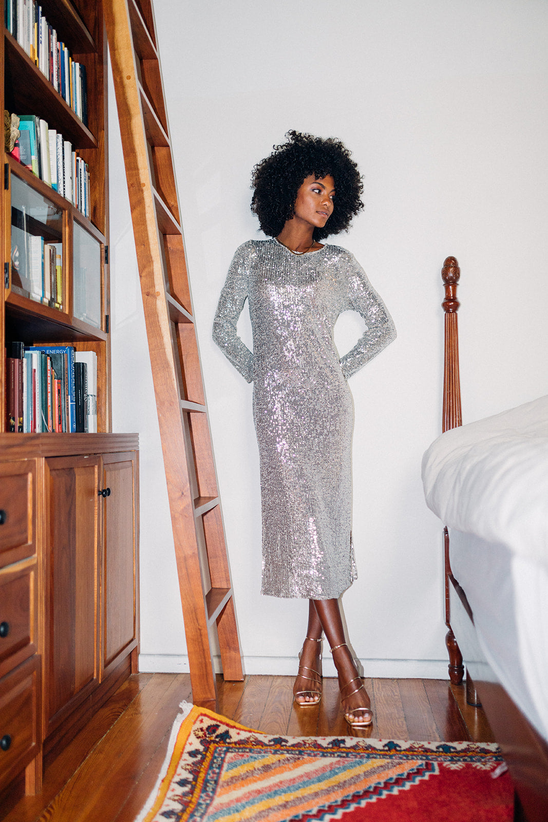Maddison Dress Platinum Sequins